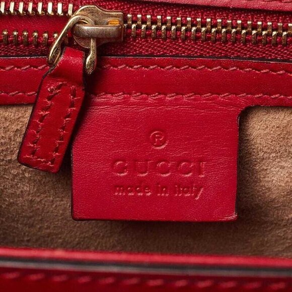 Gucci Red Calfskin Leather Small Sylvie Shoulder Bag - Picture 10 of 10